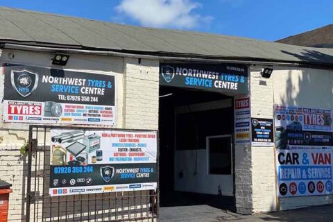 garage frontage and entrance at Nporthwest Tyre and Service Centre in Nelson